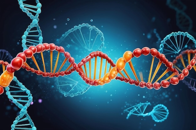Ciencia Biotecnología Ilustración de ADN e ilustración abstracta