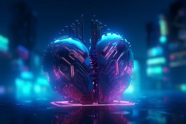 Ciencia del corazón cyberpunk Generar Ai