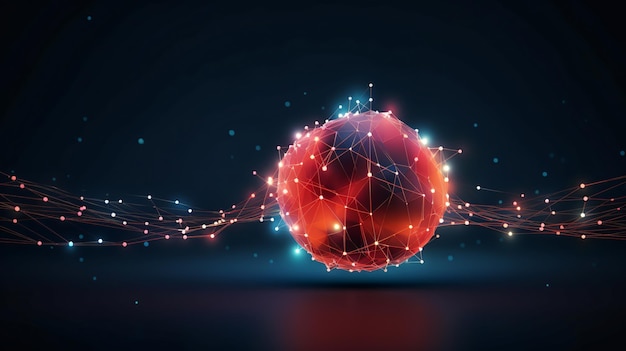 Ciencia de datos abstracto fondo vectorial esfera 3D