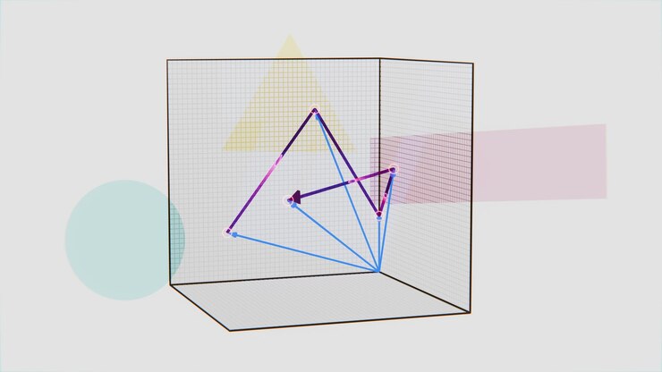 Foto la ciencia se encuentra con el arte una colorida exhibición de matemáticas vectoriales