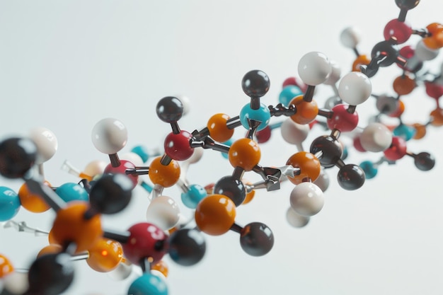 Ciência Modelo de molécula de DNA Estrutura conceito de trabalho em equipe de negócios
