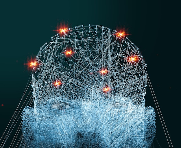 Ciencia y tecnología background3d ilustración