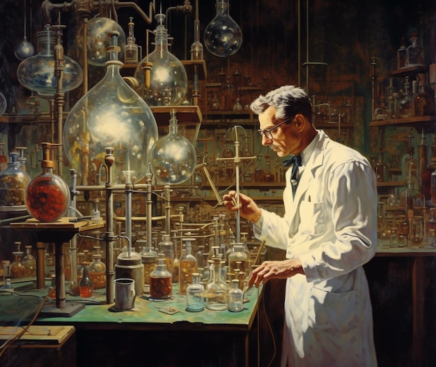 Un científico en un laboratorio.
