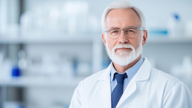 Científico sénior en el laboratorio