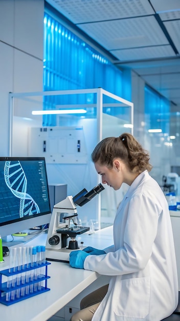 Científico utilizando un microscopio