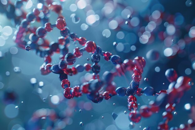 Los científicos experimentan con modelos moleculares de átomos de ADN en el laboratorio