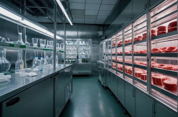 Foto cientista num ambiente de laboratório estéril