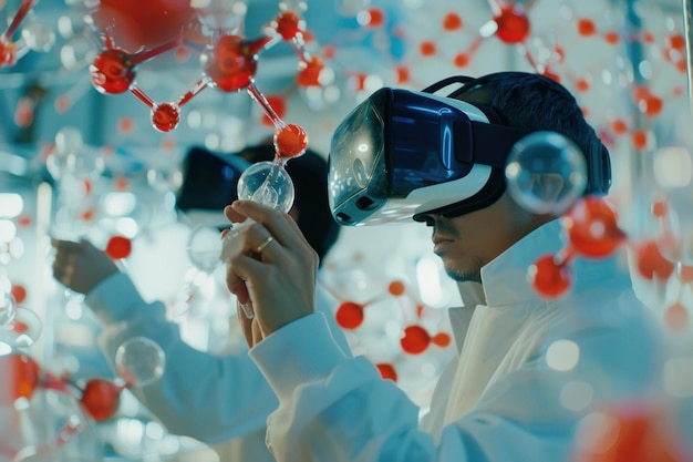 Cientista usa realidade virtual em laboratório avançado