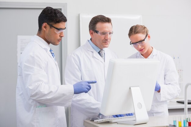 Cientistas, olhar, computador