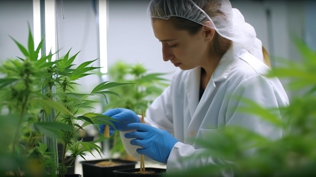 Cientistas realizam estudos e coletam dados de plantas de cannabis recompensadoras em vasos usando IA generativa