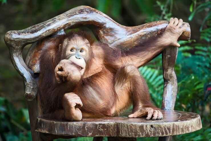 Foto cierre de chimpancé.