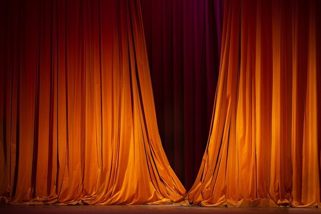 cierre de escenas de teatro de cortina en tonos marrones de fondo y lugar para texto