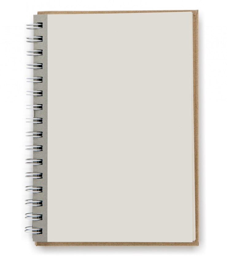 Foto cierre de libro de texto abierto con páginas en blanco