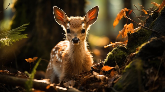 Ciervo bebé en el bosque