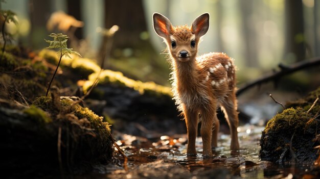 Ciervo bebé en el bosque