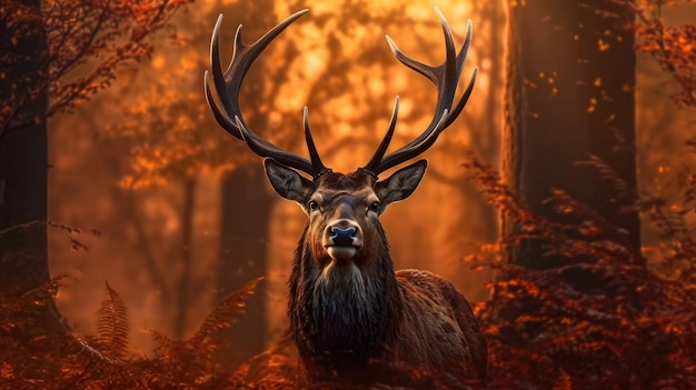 Un ciervo en el bosque con las palabras ciervo en el frente.