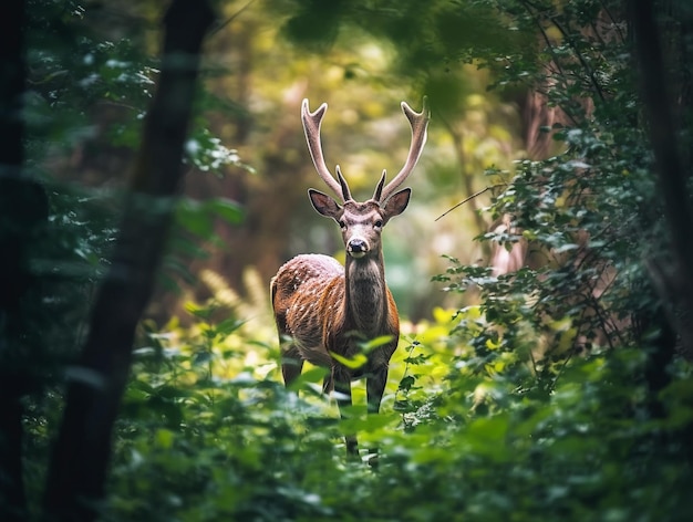 Ciervo macho en la naturaleza