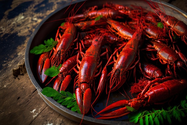 Cigala roja o cigala hervida con hierbas