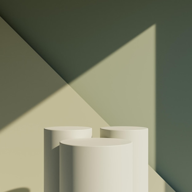 Cilindro marrom e fundo de pedestal de exibição de produto mínimo de pódio de forma