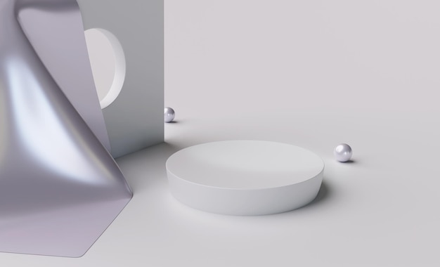 Cilindro pódio ou pedestal para produtos fundo em uma renderização 3d de estilo minimalista