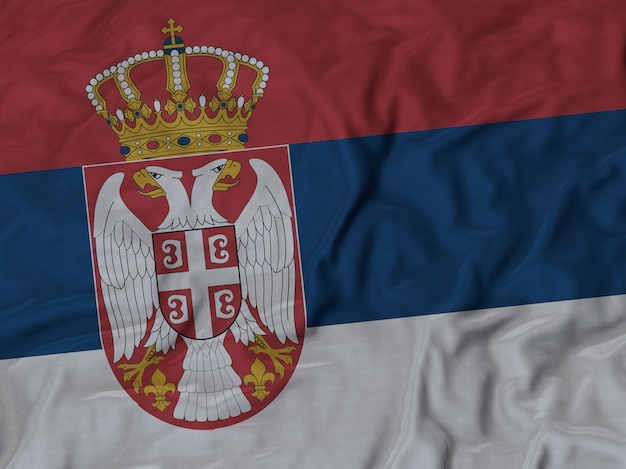 Cima, de, babado, bandeira sérvia
