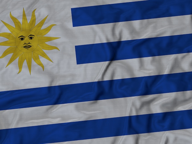 Foto cima, de, babados, bandeira uruguaia