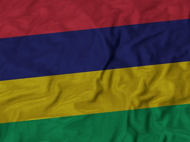 Cima, de, ruffled, mauritius, bandeira