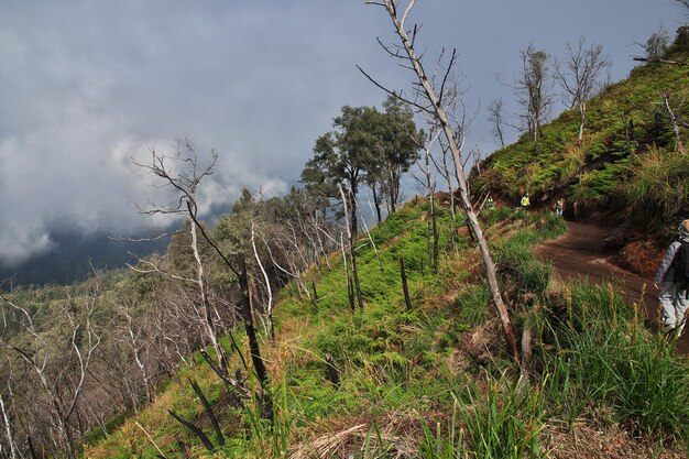 En la cima del volcán Ijen, Indonesia