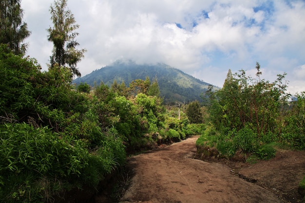 En la cima del volcán Ijen, Indonesia