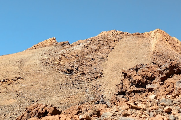 Cima del volcán Teide en la isla de tenerife.