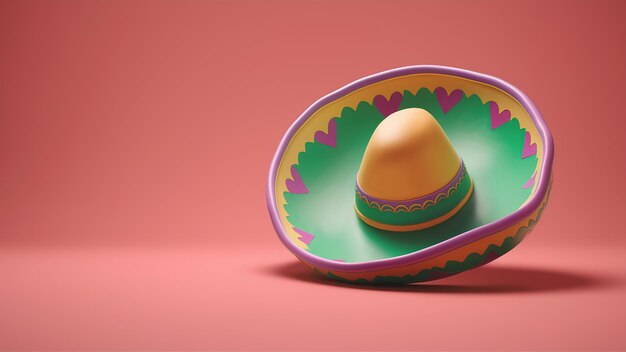 Cinco de Mayo Feier mit Kaktus-Maracas und Sombrero-Hut Generative Ai