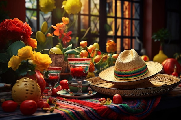 Cinco De Mayo Flair Festivo Imagem de fundo