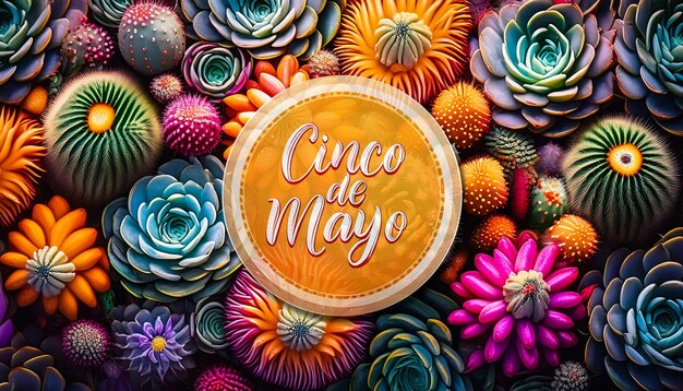 Cinco de Mayo inspiração fundo cactus México tacos