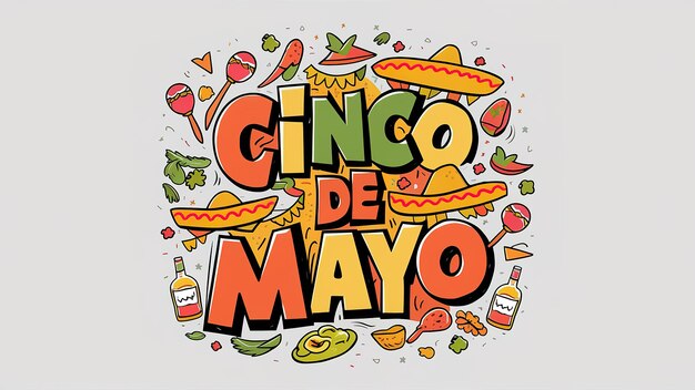 Cinco de mayo isolado em fundo Generativo ai