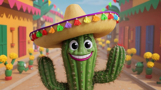 Cinco de Mayo mit Kaktus Generative ai