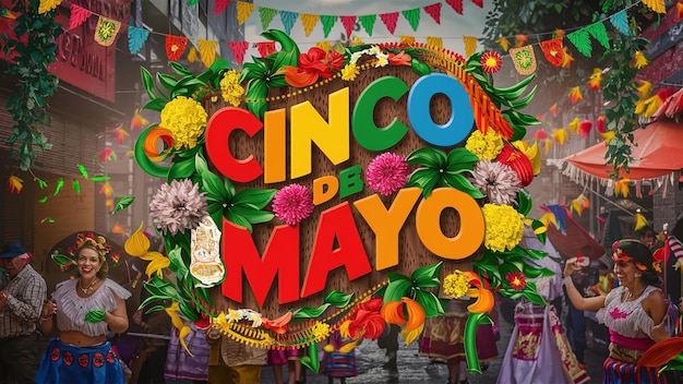 Cinco de mayo aislado en el fondo Generativo ai