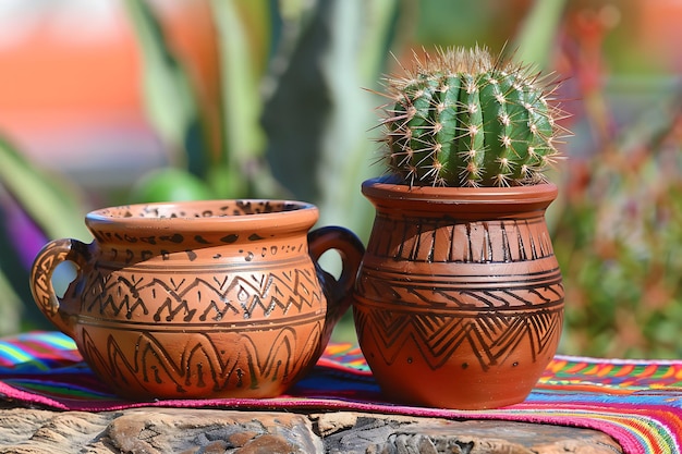 Foto cinco de mayo con sombrero y cactus