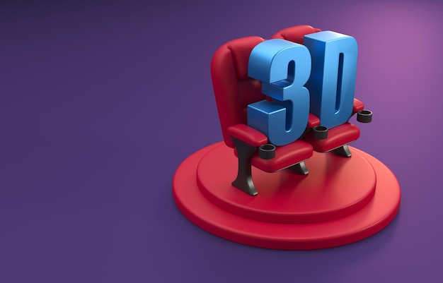 Foto cine 3d ilustración 3d