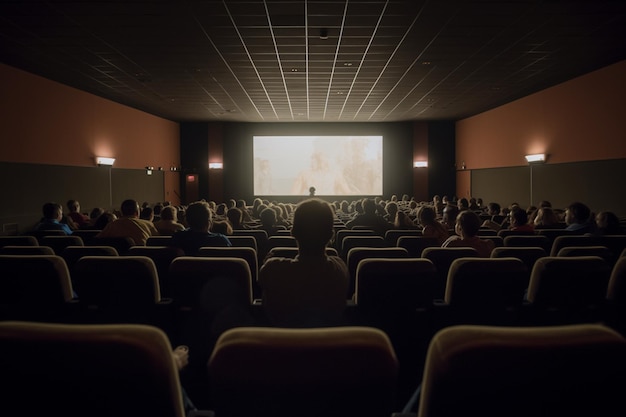 Cinema durante a exibição de um retrovisor de filme