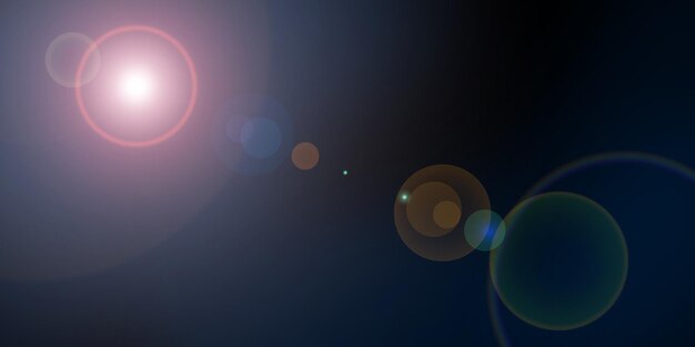 Cinematic Lens Flares Lichtlecks überlagern das futuristische Technologiedesign des schwarzen Hintergrundbanners