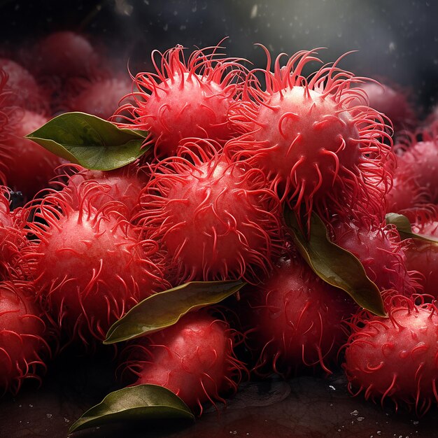 Foto cinematic rambutan reverie ultra realista 16k uhd arte digital