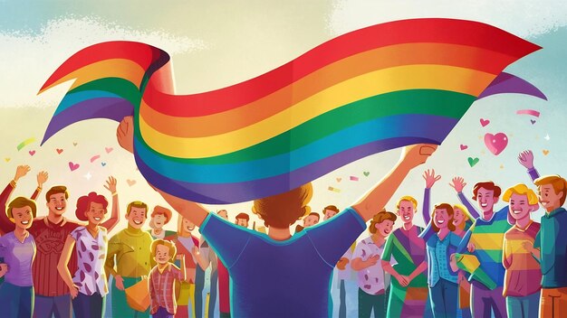 La cinta de agitar en los colores lgbt