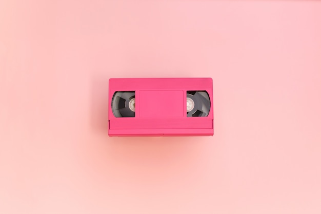 Cinta de cassette de video rosa