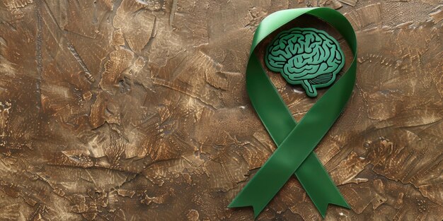 Una cinta con un cerebro verde en ella
