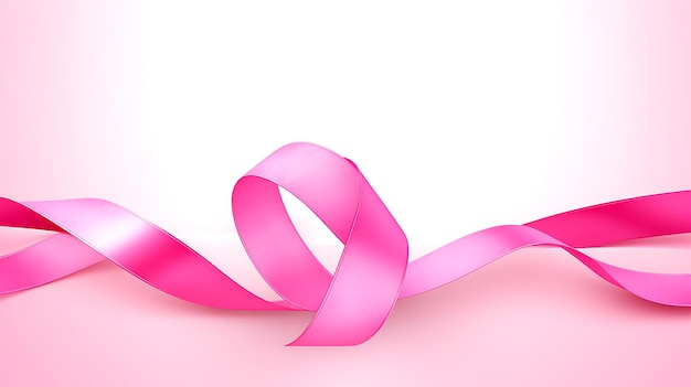 Cinta de color rosa cruza el día del cáncer de mama.