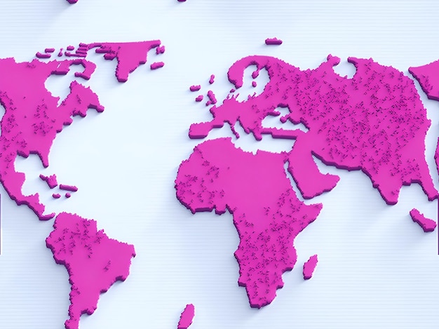 Foto cinta de concientización sobre el cáncer de mama del día mundial del cáncer en el mapa mundial