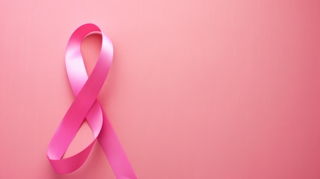 Cinta de concientización sobre el cáncer de mama Fondo de cinta rosa