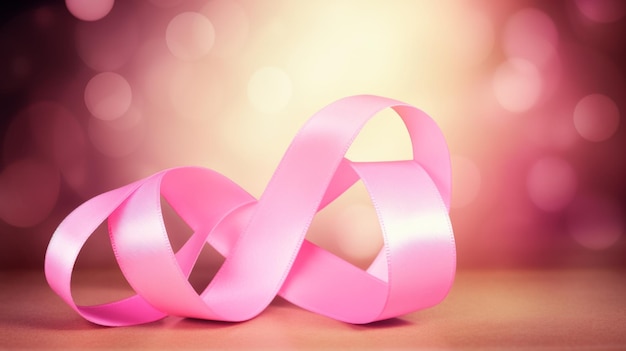 Foto cinta de concientización sobre el cáncer de mama fondo de cinta rosa