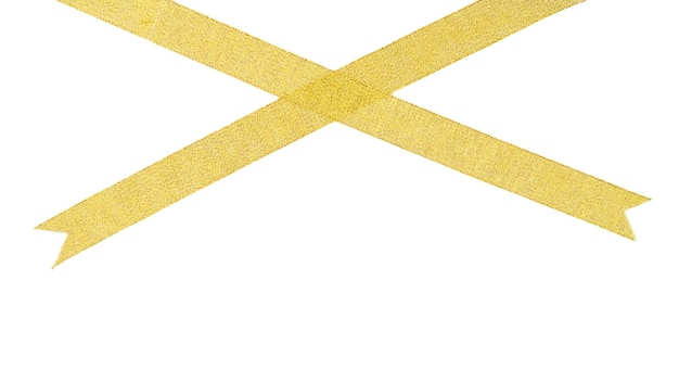 Foto cinta dorada aislado sobre fondo blanco.
