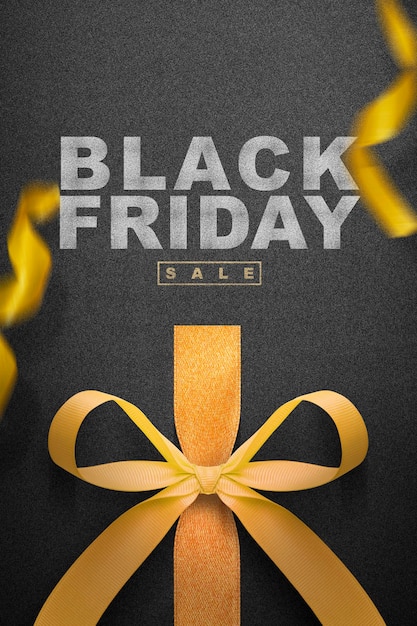 Cinta dorada y texto de venta de Black Friday